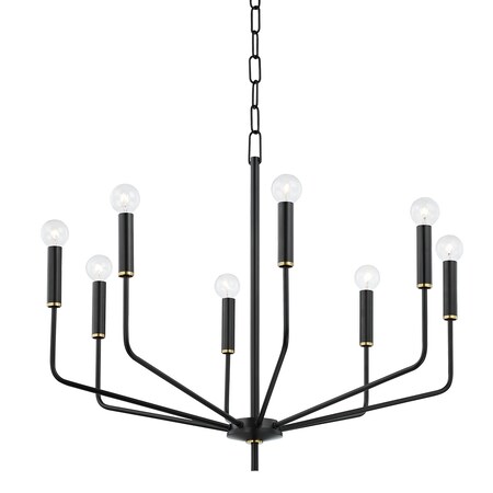 Mitzi Bailey 8 Light Chandelier 24 In. Aged Brass/Soft Black H516808-AGB/SBK