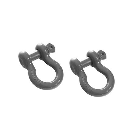 Overland Vcl D-Ring, With 3/4 Inch Pin; 4.75 Ton Weight Rating; Powder Coated; Gray; Set Of 19010206