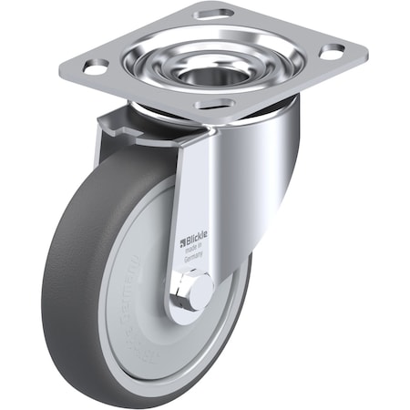 Blickle Swivel Plate Caster, PU, 5", 550 lb. LK-PATH 125KF-14