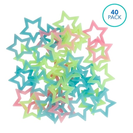Amscope Kid's 1.85in Hollow Glow in the Dark Stars 40PC W/ Double-Sided Adhesive Foam Tape ACC-STAR-40PK
