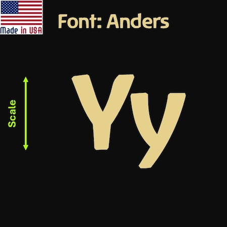 Aacc Self-Adhesive Vinyl Letter: Y, Scale: 16 in. Color: Gold Font: Anders by AACC-Anders-UY-Gold-I16x1