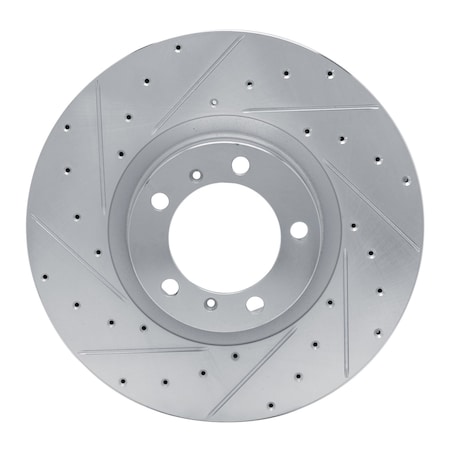 Dynamic Friction Co DFC Brake Rotor - Drilled and Slotted - Silver 631-02084D