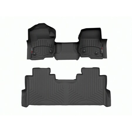 Weathertech Black, Front and Rear Floorliners for Vinyl Floors  Over The Hump 4410331V-4410123