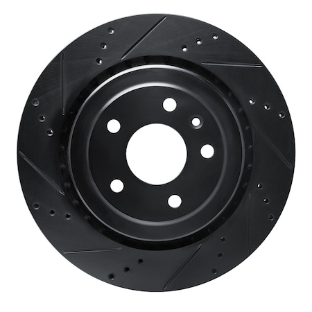 Dynamic Friction Co DFC Brake Rotor - Drilled and Slotted - Black 633-47047L