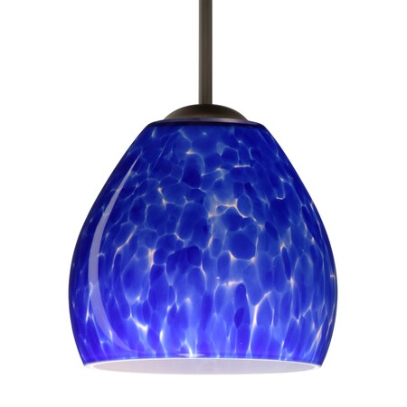 Besa Lighting Bolla Pendant, Blue Cloud, Bronze Finish, 1x 40W MAX E12 Base 1BT-412286-BR