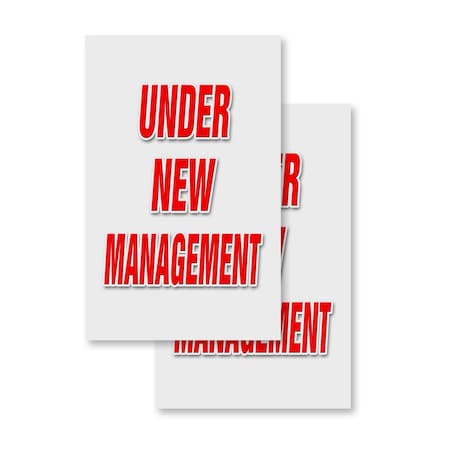 Signmission Under New Management, Vinyl Decals Only 24 Inch x 36 Inch, Vinyl Decal, 2PK DSB-2436-2PACK-Under New Management