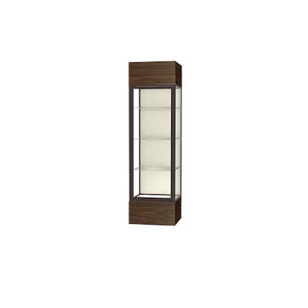 Ghent Lighted Floor Display Case 24x72x24, Mirror, Bronze 4124PB-BZ-WV