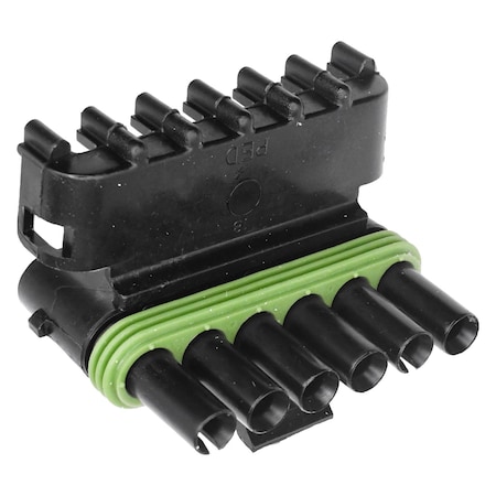 Auveco Weather Pack Terminal Shell 6 Way Flat Male, 3PK 18151