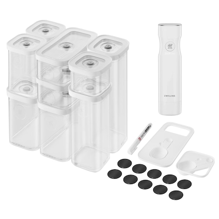 Zwilling Fresh and Save Cube Set, 12-pc, Plastic, Food Container, Small and Medium Cube Set Vacuum Pump 1030874