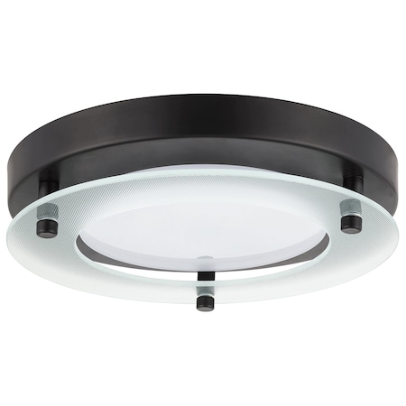 Sunlite LED Black 8in. Floating Glass Flush Mount Ceiling Light Fixture, 17W 1200 Lumens 4000K, 2PK 88678-SU