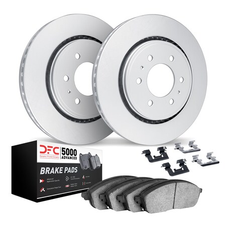 Dynamic Friction Co DFC Geospec Rotors with 5000 Advanced Brake Pads includes Hardware 4512-46103