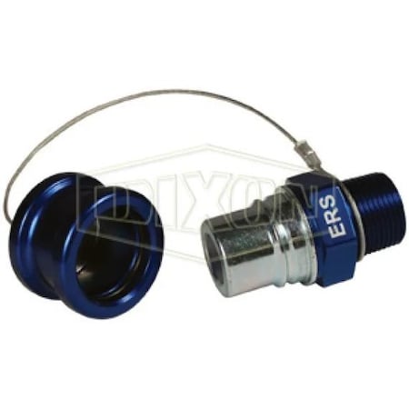 Dixon FloMAX High Flow Dry Disconnect Receiver with Cap, Adapter, 3/4 in, Quick Disconnect Coupler x FNPT, ERS-C5