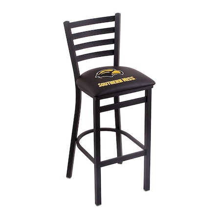 Holland Bar Stool Co 25" Blk Wrinkle Southern Miss Stationary Counter Stool, Ladder Back L00425SouMis