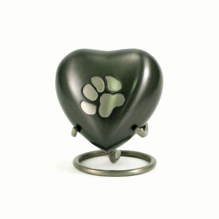 Jorgensen Laboratories Jorvet Single Paw Heart Urn, Slate/Pewter J0316SPH