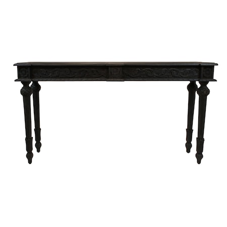 Homeroots 54" Gray Solid Wood Distressed Console Table 488794