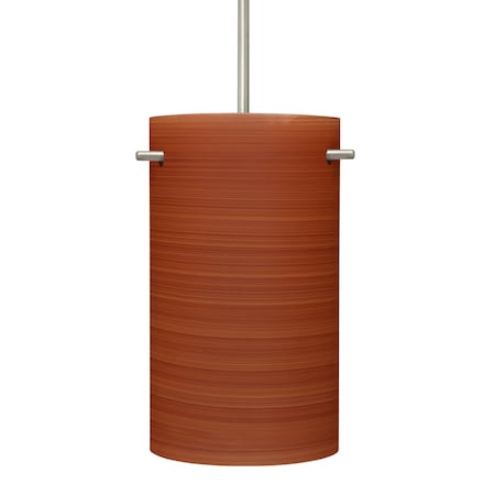 Besa Lighting Besa Tamburo 5 Pendant, Cherry, Satin Nickel Finish, 1x 11W LED 1JT-4005CH-LED-SN
