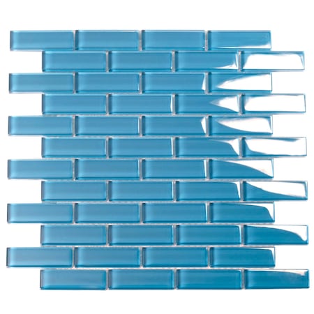 Apollo Tile Cerulean Blue 11.9 in x 11.9 in Glass Glossy Floor and Wall Mosaic Tile 4.92 sqft/case, 5PK APLBR88143A