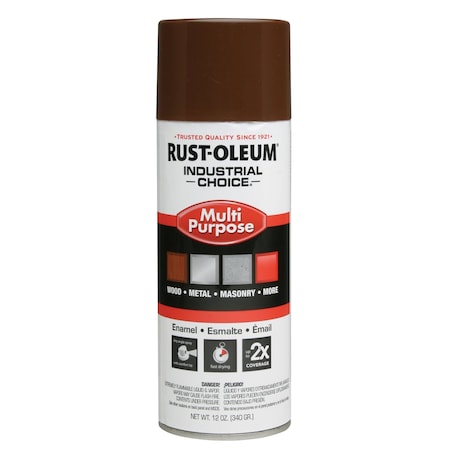 Rust-Oleum Spray Paint, Leather Brown, Gloss, Solvent, 12 oz 1674830