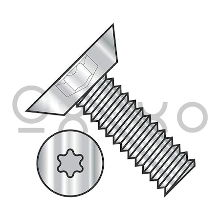 6-32X3/16 6 Lobe Flat Undercut Machine Screw Fully Threaded 18 8 Stainless Steel, 5000PK
