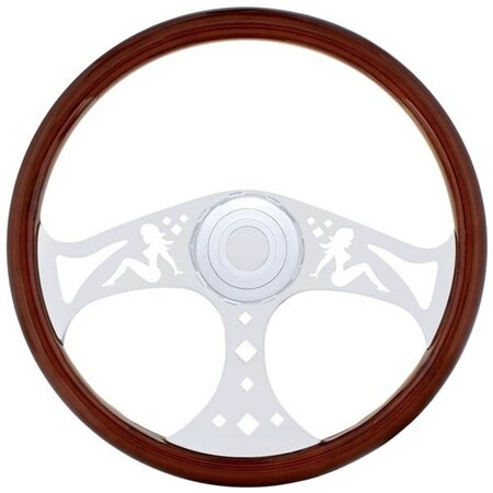 Replacement For Peterbilt 379 Year 1999 18In Chrome 3 Spoke Og Lady Steering Wheel