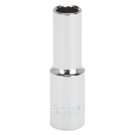 Vulcan Drive Socket, 12 mm Socket, 1/2 in Drive, 12-Point, Chrome Vanadium Steel, Chrome, MT6528973 MT6528973