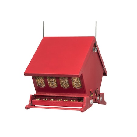 Audubon Absolute II Squirrel-Proof Hopper Bird Feeder, Mini, Holds 4 Lbs. Red 7458