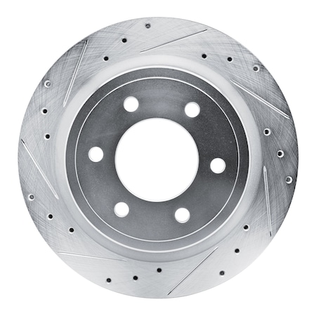Dynamic Friction Co DFC Brake Rotor - Drilled and Slotted - Silver 631-54289L