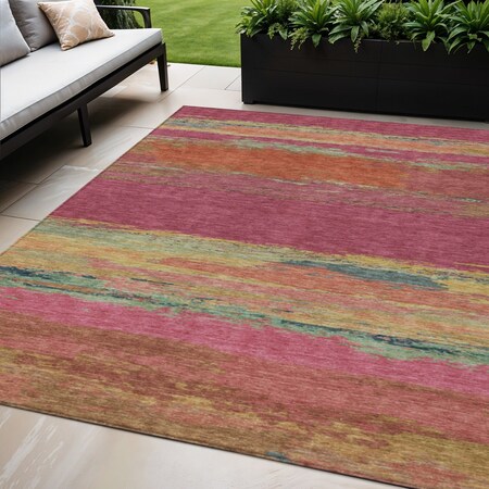 Homeroots 5' X 8' Blush Abstract Washable Indoor Outdoor Area Rug 608632