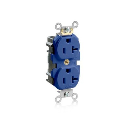Leviton Lev-Lok Commercial Grade Duplex Receptacle, 20 Amp, 125 Volt M5362-SB
