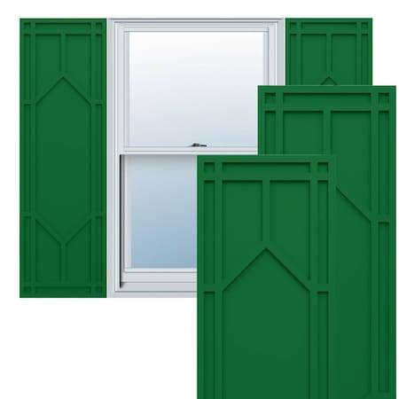 Ekena Millwork True Fit PVC Shaker Fixed Mount Shutters, Viridian Green, 18W x 71H, PR TFP001SK18X071HG