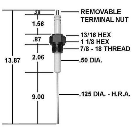 Crown Engineering Crown Igniter Repl IC-10 w/9in Tip CA609