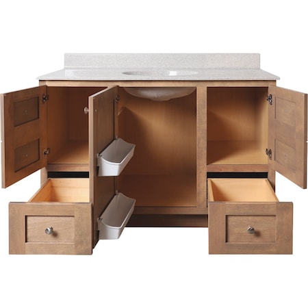 Bertch Storage Solutions 48''x34-1/2'' Hx21''D Driftwood Vanity Base without Top 3 Door/2 Drawer ST-B-DW-VSS48T