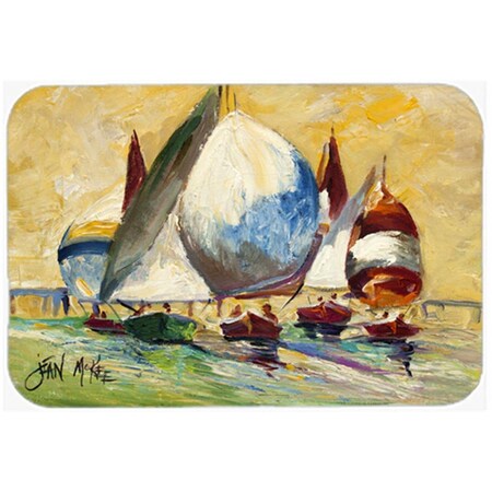 Carolines Treasures Bimini Sails Sailboat Glass Cutting Board- Large JMK1033LCB