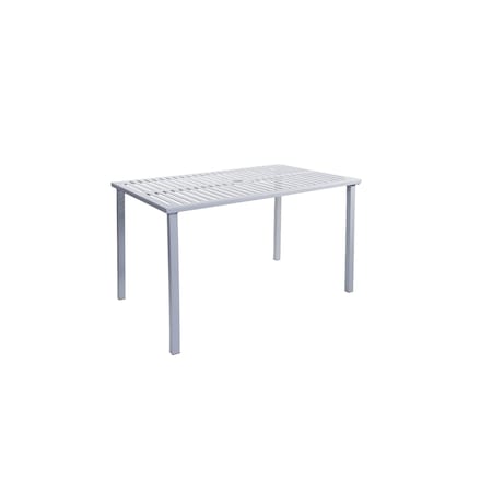 Bfm Seating Daytona 32x48 Dining Height Table - E-Coated - Powder Coated Steel - Soft Gray - With Umbrella Hole SUD3248SGU