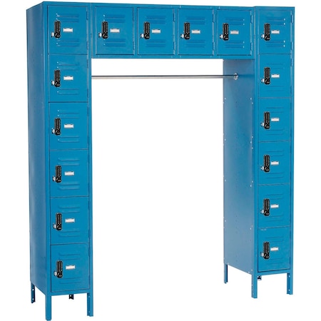 Global Industrial 16 Person Digital Locker, 69"W x 18"D x 78"H, Blue, Assembled 290774