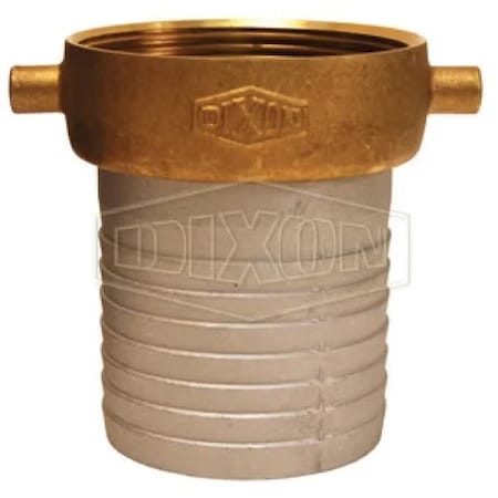 Dixon King Short Shank Suction Coupling with Brass Nut, 2-1/2 in Nominal, Female NPSM End Style, Domestic FAB250