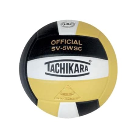 Tachikara Tachikara SV5WSC.BWVG Sensi-Tec Composite High Performance Volleyball - Black-White-Vintage Gold SV5WSC.BWVG