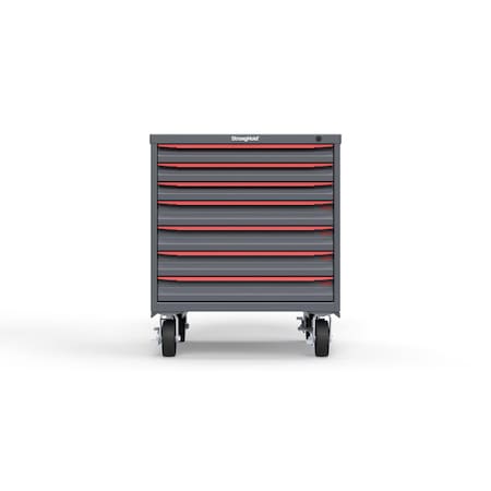 Strong Hold 7 drawer cabinet - (3x 2in, 4x 3in) - Red accents - Keyed Different S3036-PCDAS-0703DS