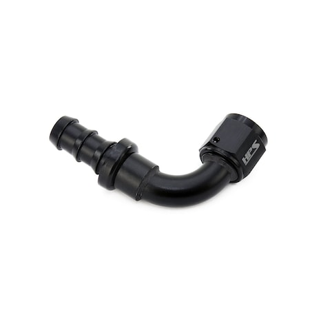 Hps Performance 90 Degree -8 Push-on Hose End to AN Female, Aluminum, Black 150-9008