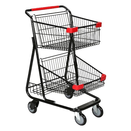 Specialty Store Services ShoppingCart, Metal, 22-1/2inL, 20-inW 9663BK