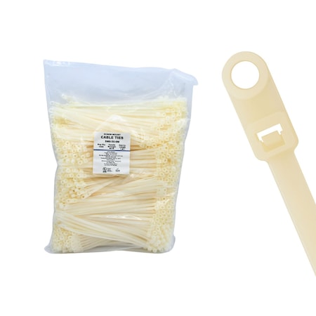 Cable Ties Unlimited Screw Mount Cable Tie, 8 in L, 50 lb Strength, 2.2 in Max Bundle Dia, Nylon, Natural, 1000PK SM8-50-9M