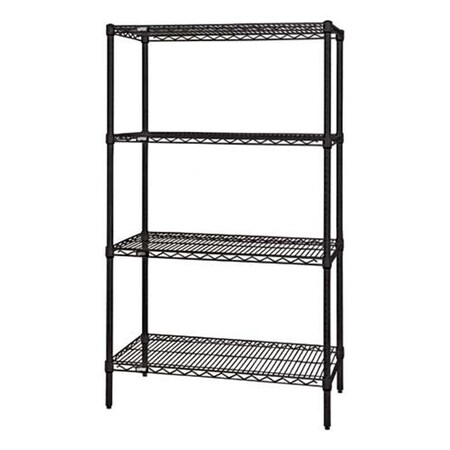 Betterbeds 4-Shelf Black Wire Shelving Unit, 36 x 60 x 54 in. BE1136592