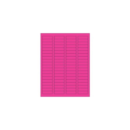 Bubblefast 1 3/4 x 1/2'' Fluorescent Pink Rectangle Laser Labels-80 Labels per Sheet BFLL170PK