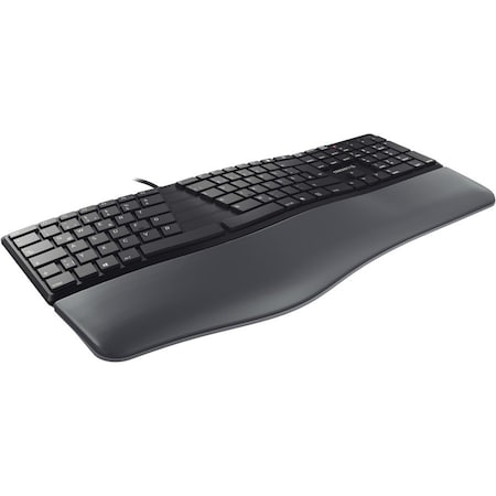 Cherry Americas CHERRY ERGO KC 4500 Keyboard - Full Size - Black - Padded Nonremoveable Palm Rest JK-4500EU-2