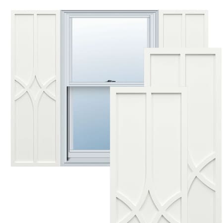 Ekena Millwork True Fit PVC Cedar Park Fixed Mount Shutters, Unfinished, 12W x 25H, PR TFP001CP12X025UN
