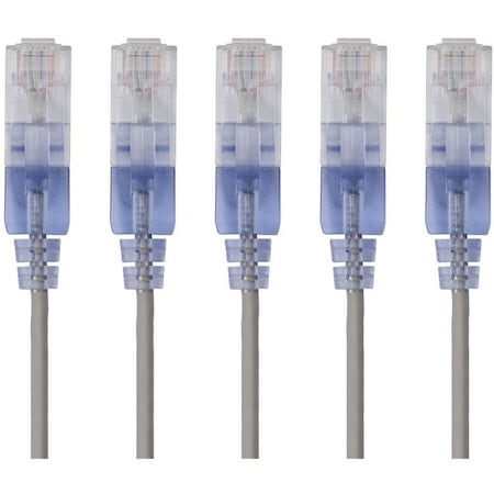 Monoprice SLIM CAT6A CABLE - 5-PACK - 3FT GRAY 15131