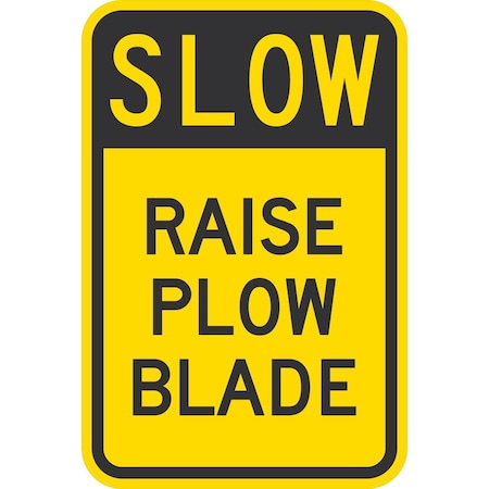 Lyle Slow Raise Plow Blade, 12x18, High Intensity Prismatic, Yellow G-4228-HI_12x18