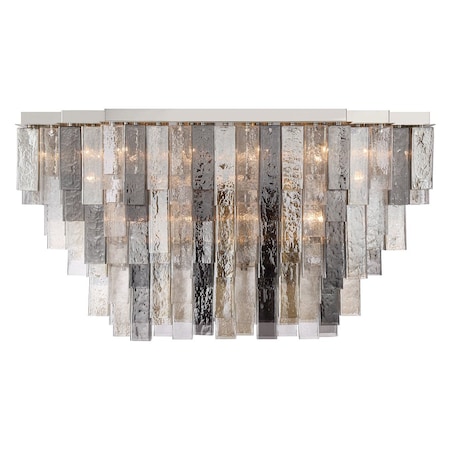 Euf Altesa, Flush Mount, 33-Light, 53", Chrome, Mixed Glass 50316-014