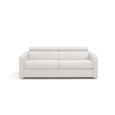 Homeroots 81" White Leather Sleeper Sofa 719432