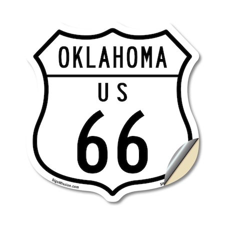 Signmission Oklahoma Route Marker Shield Sign Us 66, 12 Inch X 12 Inch, Vinyl Decal SHI-D-12-426